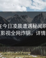 主持人在今日凌晨遭遇秘闻刷爆评论，香蕉影视全网炸锅，详情点击