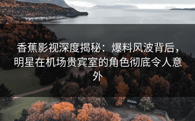 香蕉影视深度揭秘：爆料风波背后，明星在机场贵宾室的角色彻底令人意外