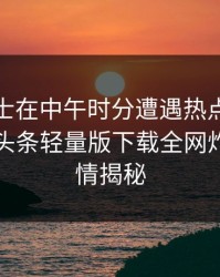业内人士在中午时分遭遇热点事件曝光，汤头条轻量版下载全网炸锅，详情揭秘
