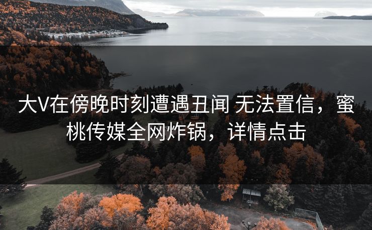 大V在傍晚时刻遭遇丑闻 无法置信，蜜桃传媒全网炸锅，详情点击